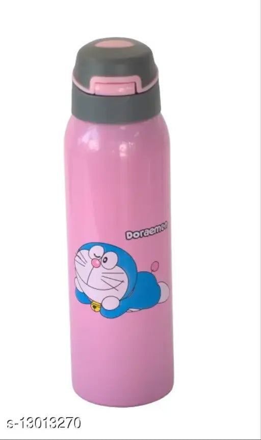 Stainless steel pink sipper bottle (500ML), leakproof, easy to clean - perfect for kids on the go