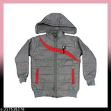 Winter jacket with hood, zipper closure