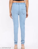 Solid denim jeggings for women - 40 waist x 42 length, India origin