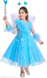 Mid-length blue pari frock for girls' birthday parties