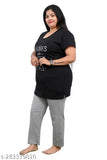 Plus size cotton blend nightsuit, available in 4XL, 5XL, and 6XL sizes for comfortable sleepwear
