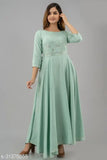 Rayon embroidered kurti, three-quarter sleeves, mirrored work design. Indian women's fashion wear