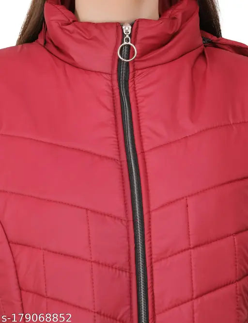 Trendy sleeveless nylon jacket for women, solid design, fits all sizes S-XXXL, fashionable winter wear with hood and fur detailing, perfect for biking or leisure