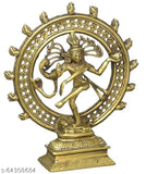 Pure brass Natraj Shiva God Idol (1kg), intricately crafted Indian art piece, showcasing Dancing Shiva symbolizing cosmic dance & cycles of life