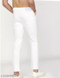 Cotton blend plain white jeans for men, solid net quantity 1, sizes 28, 30, 32 - Indian denim fashion on display