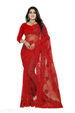 Attractive net saree with embroidered pattern, free size, origin India