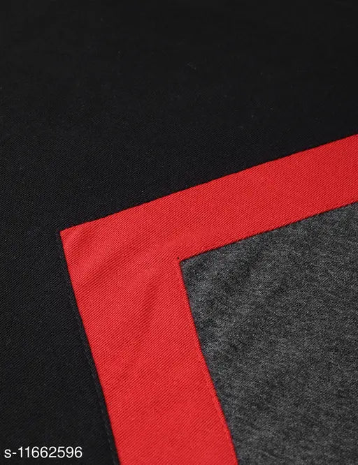 Black colorblocked cotton long-sleeve men's t-shirt by EYEBOGLER, casual wear in regular fit
