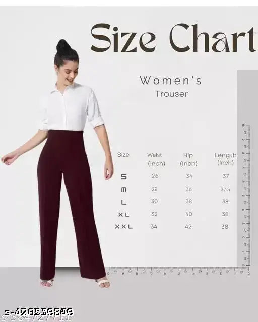 Black cotton high rise bootcut pants, size chart available