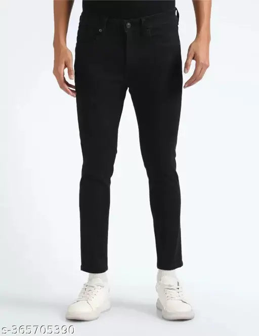 Xenor Men's slim black cotton-blend jeans, premium quality pant for men in sizes 28, 30, 32, 34 (India)