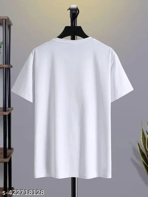 White printed MS Dhoni t-shirt for adult, featuring short sleeves and polyester fabric. [Sized as per size chart]
