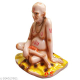 Marble Swami Samarth statue by Om Sai Gifts (8cm L x 10cm H x 6cm B), ideal for home decor or gifting