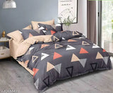 Glace cotton fitted single bed sheet with geometric print, 210 thread count, ideal for summer