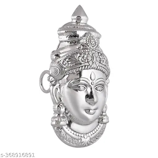 Silver-plated Brass Varalakshmi Face, traditional god idol for Lakshmi Pooja, best for Varamahalakshmi pooja in India