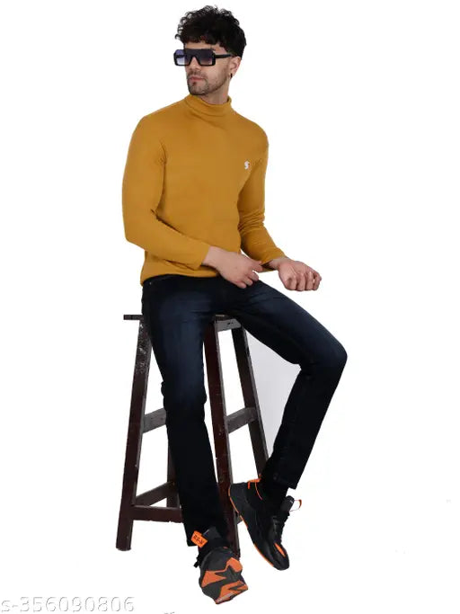Acrylic high-neck t-shirt set for men & boys, multi color combo in slim fit (M2XL), great for winter fashion