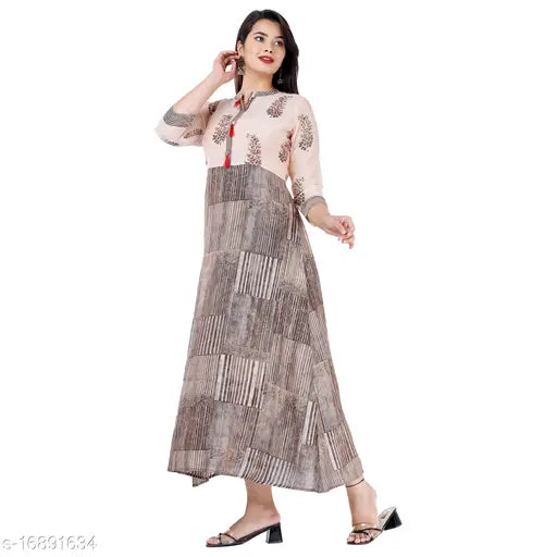 Womens printed flared kameez