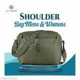 The side bag displayed is a stylish, polyester sling bag in brown. It features a shoulder strap and appears to be designed for both men and women, suitable for use as a casual bag for carrying personal items such as wallets, smartphones, and small accessories