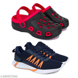Black and red casual sports sandals for boys