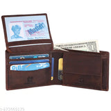 Hide like RFID protected 100% genuine leather wallet, premium quality leather men's wallet with textured pattern and two compartments, free size (L:11cm, W:9cm)