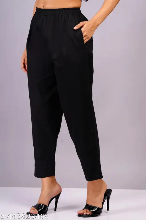 Indian-made, solid color cotton pants combo pack of 2 for regular, formal, and casual wear