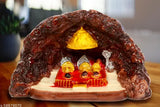 Red polyresin Vaishno Devi Darbar Idol, handcrafted in India, perfect for home decor and puja purposes