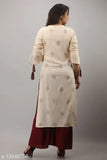 Womens rayon printed tassel kurta, tiered sharara, lengthy