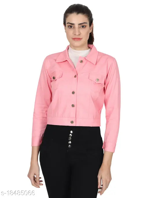 Solid denim designer jacket, long sleeves, VOOM DENIM made in India