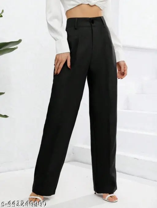 Comfortable crepe women's trousers, classic look - pack of 2, XL size, Indian origin