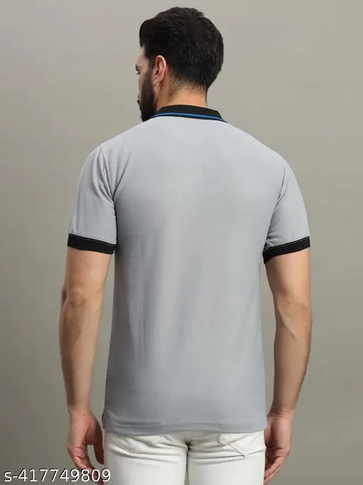 GET GOLF men's solid cotton blend polo t-shirt with short sleeves, perfect for golfing