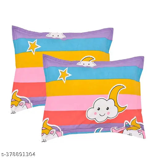 BEAUTIFUL GLACE COTTON DOUBLE BEDSHEET PACK OF 1 WITH 2 PILLOW COVERS