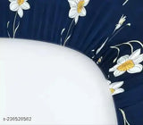 Glace cotton double king size bedsheet with 2 pillow covers, microfiber & elastic for multifit upto 6 inches mattress - Floral print, BM DECORS *Note: The alt text focuses on product type (bedsheet set), material (cotton, microfiber), color/pattern (Glace floral print), size (double king), and includes the brand name as it's part of the title. Additionally, it mentions that the bedsheet is suitable for multifit mattresses up to 6 inches thick.*