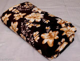 Lightweight microfiber coffeeflower double AC blanket, ideal for AC rooms, hypoallergenic, machine stitched floral pattern