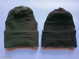 Wool skull cap pack of 2 - Solid monkey cap for men, ideal for winter outdoor activities