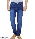 Men's solid denim jeans - stylish fit, size 30x44 from India
