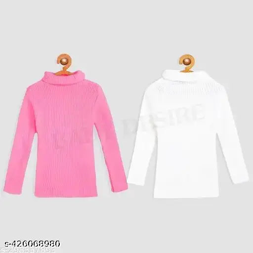 Multicolor wool high neck full sleeves T-Shirt/Inner for winter (India), warm and trendy baby clothing