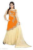 Velvet net embroidered lehenga choli (un-stitched), 38m waist, 41m length, solid dupatta, Indian handcrafted bridal wear