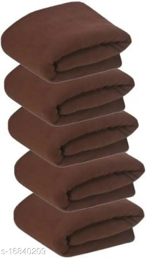 Polyester Comfytouch Single Solid Blanket pack of 5 - Free Size, ideal for cozy home decor