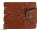 Faux leather, casual trendy wallet for boys, 2 compartments, solid pattern