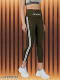 Women's solid side-striped stylish jegging, polyester, solid pattern, fashionable on model wearing size 32