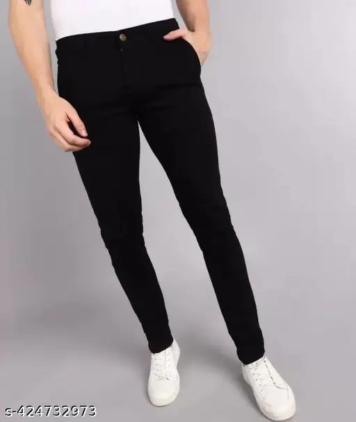 SARS IN black denim jeans for men and boys, solid black distressed style with zippers and pockets. Size: 30 (waist 34, length 42, hip 40), country of origin: India