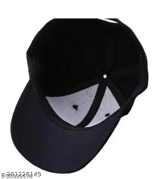 Women's cap, black with white logo, summer fashion accessory