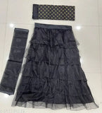Semi-stitched net ruffle lehenga choli for kids, 100% good material, embroidered top, perfect for celebrations