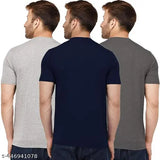 Stylish cotton short-sleeve men's t-shirt combo of 3 in solid patterns, featuring sizes S to XL, originating from India