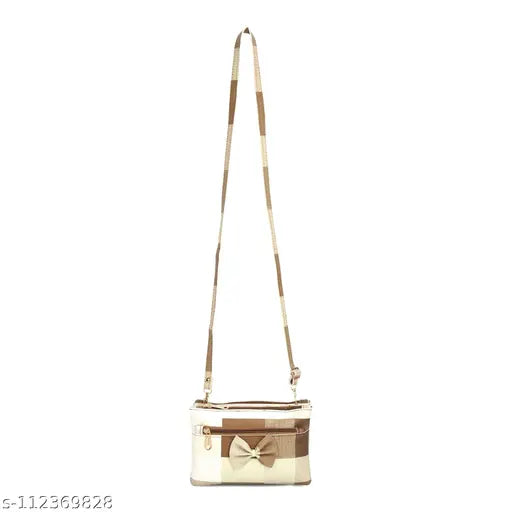 Brown crossbody handbag with long strap