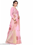 Peach pink net Phulkari embroidered saree with unstitched blouse piece, India-made high-quality super soft net fabric