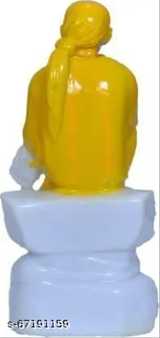 Yellow marble Sai Baba statue decorative showpiece for home, office, or temple decoration