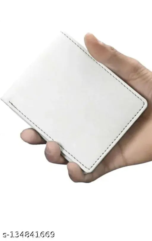 Solid canvas & leather men's wallet (Free Size: L11cm x W9cm), premium artificial designer accessory with 2 compartments, multiple slots, and coin pocket - India