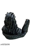 Fountain Adiyogi Idol, black and silver metal sculpture