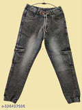 Grey pocketed mens joggers