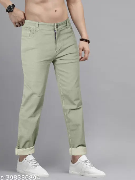 Black cotton blend men's jeans, regular fit with solid design, size 28/40 (waist 28in, length 42in, hip 34in/46in), Indian origin