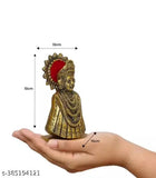 Handmade oxide metal Khatu Shyam Ji Murti statue for home and pooja, traditional Indian god idol showpiece, 10cm height and 10cm breadth